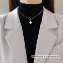 Edelstahl-Halskette mit Blumenanhänger und Zirkonia – beidseitig tragbar 40+5cm