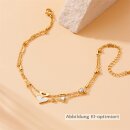Goldfarbenes Fußkettchen / Armband aus poliertem...