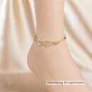 Goldfarbenes Fußkettchen / Armband aus poliertem...