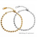 Edelstahl-Armband mit Sonnenschliff-Plättchen...