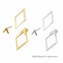 Zweiteilige Ohrstecker aus Edelstahl in Goldoptik – wandelbares Design mit V-Form und Rautenanhänger