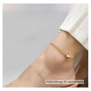 Zweireihige Fußkette / Armband aus poliertem...