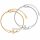 Zweireihige Fußkette / Armband aus poliertem Edelstahl mit Schmetterling und Perlmutt – 20 + 5 cm