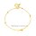 Goldfarbene Fußkette / Armband aus Edelstahl mit Herz- und Pulsmotiv – polierte PVD Fußkette mit Verlängerung