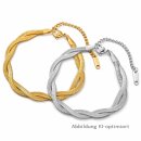 Zweifach geflochtenes Armband aus poliertem Edelstahl...