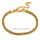 Armband aus goldfarbenem PVD-Edelstahl – Poliertes Edelstahlarmband 4 mm mit Verlängerung