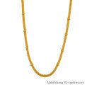 Halskette in Netzoptik aus goldfarbenem PVD-Edelstahl – Polierte Damenkette 4 mm mit Verlängerung