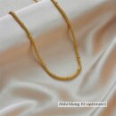Halskette in Netzoptik aus goldfarbenem PVD-Edelstahl – Polierte Damenkette 4 mm mit Verlängerung
