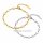 Edelstahlarmband mit Blumenmuster poliert, ca. 17 + 3 cm