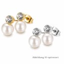 Polierte Edelstahl-Ohrstecker mit synthetischer Perle und...