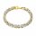Zweifarbiges 6mm Königsketten Armband aus Edelstahl – poliertes Gliederarmband 22 cm mit Karabinerverschluss