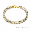 Zweifarbiges 6mm Königsketten Armband aus Edelstahl...