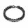 Schwarzes 6mm Edelstahl Königsketten Armband mit PVD-Beschichtung – poliertes Armband 22 cm mit Karabinerverschluss