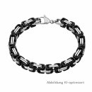 Schwarz-silbernes 4mm Edelstahl Königsketten Armband...