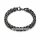 Königskettenarmband aus Edelstahl in matter Gunmetall-Optik – 8 mm Armband mit Karabinerverschluss