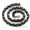 Schwarz-silberne Königskette aus Edelstahl 8 mm...