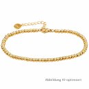 Goldfarbenes Edelstahl Kugelarmband 3 mm mit...