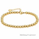 Goldfarbenes Edelstahl Kugelarmband 5 mm mit...