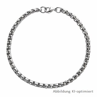Glänzendes Edelstahl Venezianerarmband 3,8 mm mit Karabinerverschluss 21cm