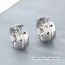 Polierte Edelstahlcreolen mit Zirkonia, rund gewölbt...