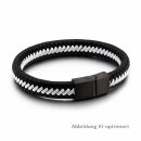 Geflochtenes Armband aus schwarzem Kunstleder mit...