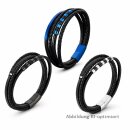 4-reihiges Kunstlederarmband mit Edelstahl-Applikationen...