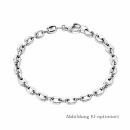 Kaffeebohnenarmband aus poliertem Edelstahl, 20 cm, ca....