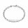 Kaffeebohnenarmband aus poliertem Edelstahl, 20 cm, ca. 7,5 mm breit, mit Karabinerverschluss