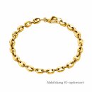 Kaffeebohnenarmband aus Edelstahl goldfarben PVD, 20 cm,...