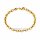 Kaffeebohnenarmband aus Edelstahl goldfarben PVD, 20 cm, ca. 7,5 mm breit, mit Karabinerverschluss