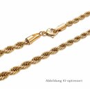 Kordelarmband aus goldfarbenem Edelstahl PVD, ca. 5 mm...
