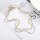 Zweireihiges Edelstahlcollier bicolor gelb/weiß poliert mit Schlangenkette, breiter Kette und Karabinerverschluss 40+5cm