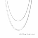 Zweireihiges Edelstahlcollier poliert mit breiter...