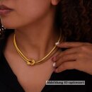 Vergoldetes Edelstahl-Collier mit Knoten-Design,...