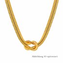 Vergoldetes Edelstahl-Collier mit Knoten-Design,...