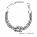 Silberfarbenes Edelstahl-Armband mit Knoten-Design,...