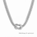 Silberfarbenes Edelstahl-Collier mit Knoten-Design,...