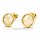 Goldfarbene Ohrstecker aus Edelstahl PVD mit beweglichen Steinchen und Spiral-Design