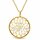 Goldfarbene Edelstahlkette mit rundem Mandala-Anhänger, Glas und beweglichen Zirkonia