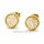 Goldfarbene Ohrstecker aus Edelstahl PVD mit Mandala-Design und beweglichen Steinchen