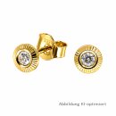 Runde Ohrstecker Gold 333 mit Zirkonia – polierte und diamantierte Goldohrstecker ca. 5 mm