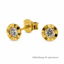 Ohrstecker Gold 333 mit Zirkonia – polierte und diamantierte Goldohrstecker ca. 6 mm