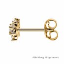 Ohrstecker Gold 333 mit Zirkonia – polierte Blumen-Ohrstecker ca. 6 mm