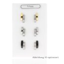 Ohrstecker Halbkreise Titan poliert/ matt/Glanz 12x5mm