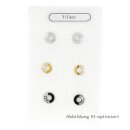 Titan Ohrstecker Kreis 6 mm mit Zirkonia