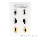 Silberfarbene Titan Ohrstecker mit schwarzer Einlage...