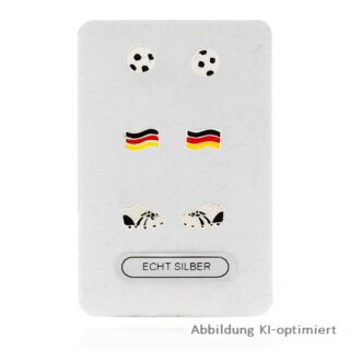Ohrstecker für die Fußball -WM in 925 Silber