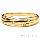 Damenring Gold 333 mit 5 Zirkonia – polierter...