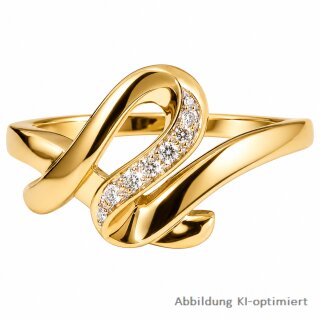 Damenring Gold 333 mit Zirkonia – polierter Goldring Ringweite 63