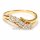 Damenring Gold 333 mit 5 Zirkonia – polierter Goldring Ringweite 53